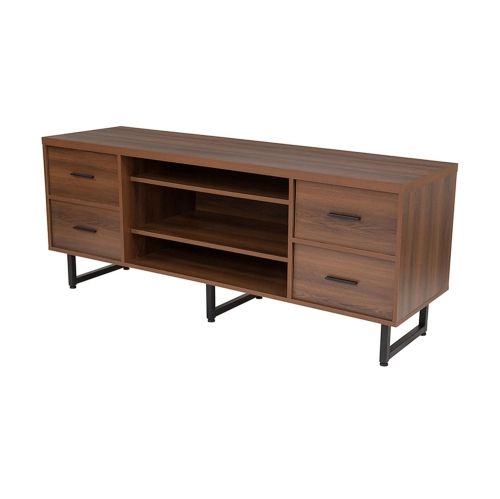 Rectangular Tv Stands Throughout Fashionable Offex Rectangular Tv Stand With 2 Adjustable Shelves And 4 Drawers (View 17 of 20)