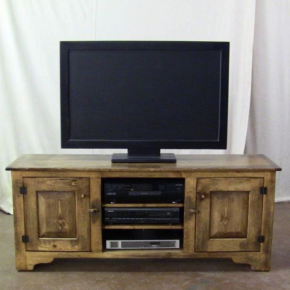 Rustic 60 Inch Tv Stands Pertaining To Most Popular Distressed Pine 60 Inch Tv Stand Rustic Antiqueshakastudios (Photo 8 of 20)
