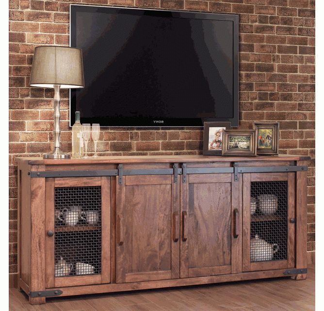 Rustic 80" Tv Stand, Barn Door Rustic Tv Stand With Most Popular Rustic Tv Stands (View 9 of 20)