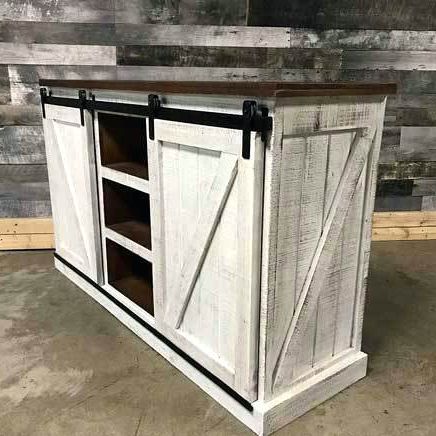 Rustic Furniture Tv Stands Barn Door Stand Distressed White Inch In Popular Rustic White Tv Stands (View 13 of 20)