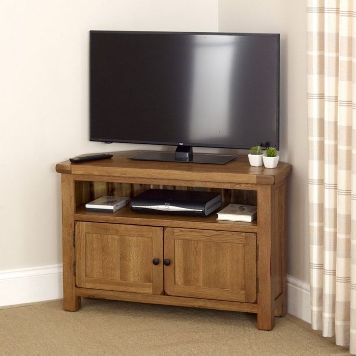 Rustic Oak Corner Tv Unit – To Fit Tv's Up To 44" (View 8 of 20)