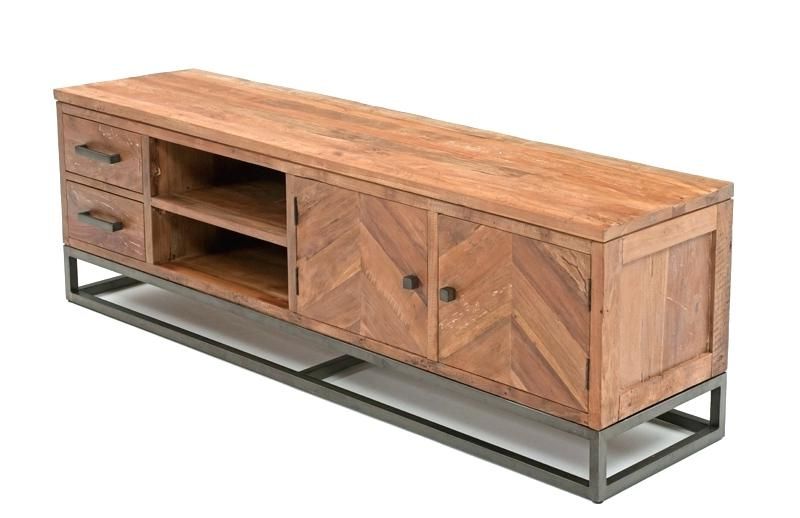 Santana Oak Tv Furniture Pertaining To Newest Westbury Reclaimed Oak Tv Cabinet Wood Media Rustic Entertainment (View 17 of 20)