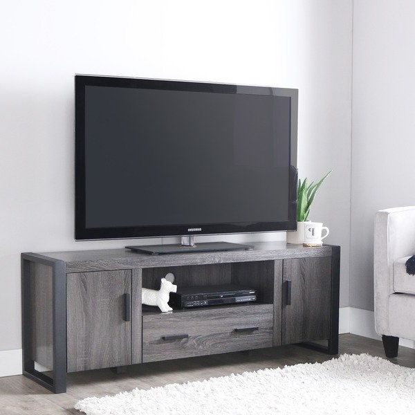 Shop 60" Urban Blend Tv Stand Console – Charcoal – Free Shipping With Regard To Popular Modern Tv Stands For 60 Inch Tvs (Photo 1 of 20)