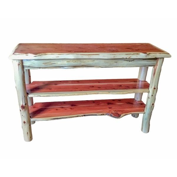 Shop Rustic Red Cedar Log Tv Stand Or Sofa Table – Amish Made In The With Regard To Newest Rustic Red Tv Stands (View 18 of 20)