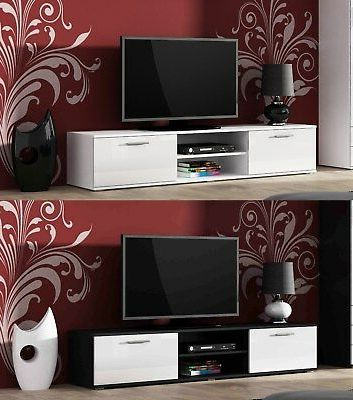 Soho Tv Cabinets Pertaining To Widely Used Bmf Soho – Modern Tv Stand – Black White 180cm & 140cm Wide High (View 16 of 20)