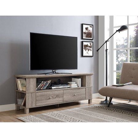 Storage Tv Stands Regarding Recent Driftwood Wood Tv Stand For Tvs Up To 65 Inch, Beige (Photo 10 of 20)
