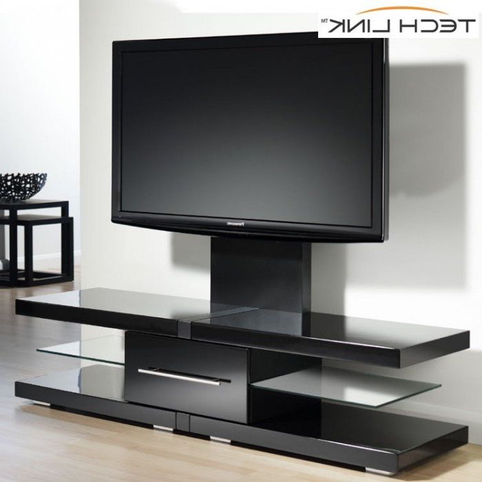 Techlink Ec130tvb Echo Tv Piano Gloss Black Cantilever Tv Stand (405709) Inside Newest Techlink Tv Stands Sale (View 1 of 20)