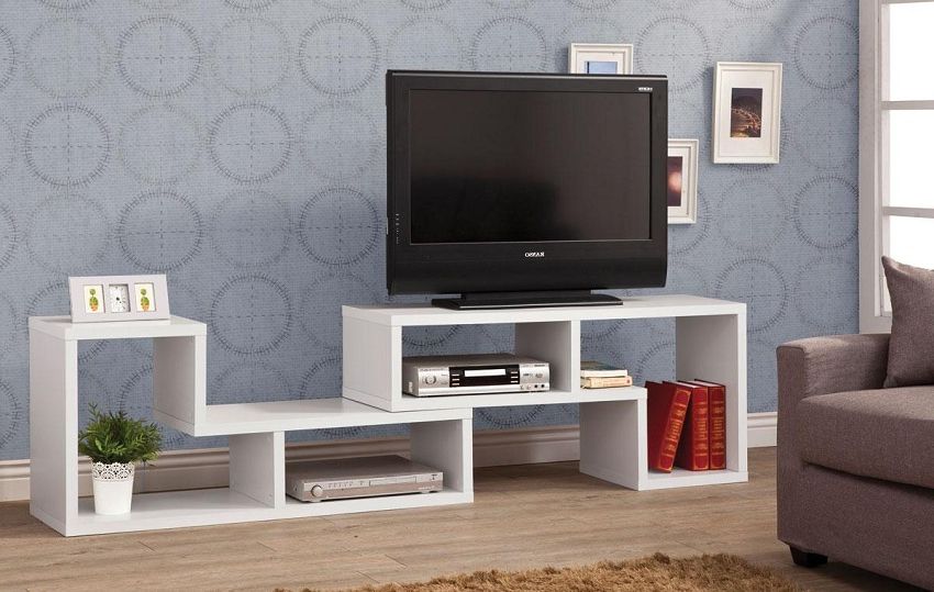 Trendy Tv Stands And Bookshelf Regarding White Shelves Contemporary Tv Console Orange County, White Shelves (View 18 of 20)