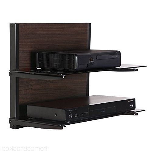 Trendy Wall Mounted Tv Stands For Flat Screens Throughout Fitueyes Floating Wall Mount Tv Stand Component Shelf Glass Shelving (View 10 of 20)