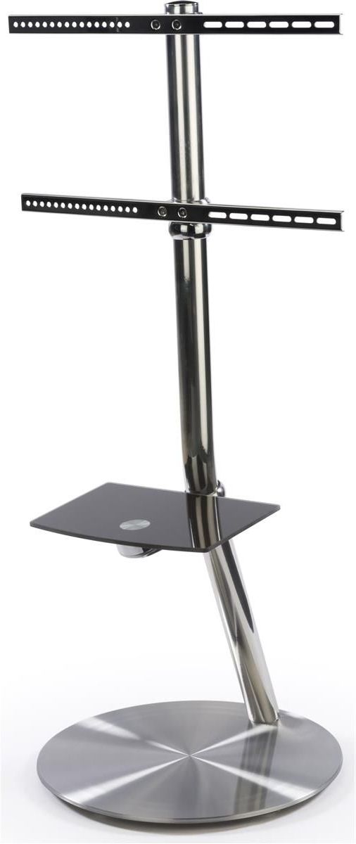 Tv Stand W/ Round Base & Wheels Fits Monitors 32” 60”, Adjustable Av For Popular Freestanding Tv Stands (Photo 6 of 20)