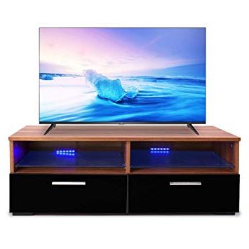 Tv Stands With Led Lights Inside 2018 Amazon: Joolihome Tv Stand With Drawers High Gloss With Led (Photo 17 of 20)