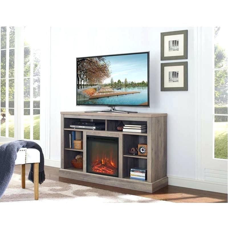 Walker Edison Highboy Tv Stand With Fireplace Insert Grey Intended For Famous Dixon Black 65 Inch Highboy Tv Stands (View 4 of 20)
