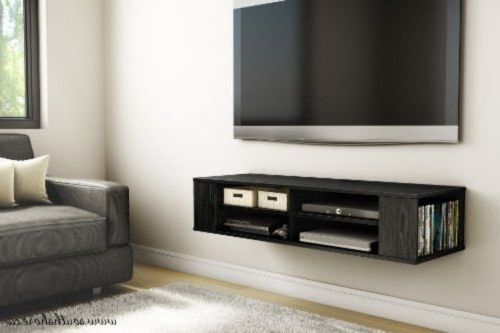 Wall Mount Media Center Shelf Floating Entertainment Console Tv Intended For Well Known Wall Mounted Tv Stands With Shelves (Photo 20 of 20)