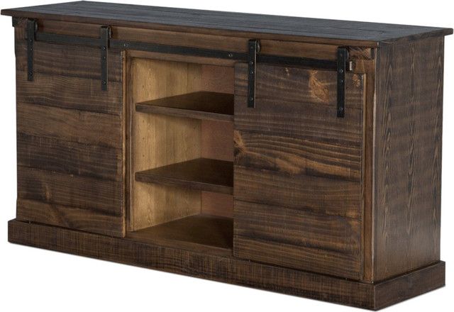 Well Known Barn Door 65" Rustic Tv Console – Rustic – Entertainment Centers And Within Cheap Rustic Tv Stands (View 12 of 20)