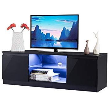 Well Known Led Tv Cabinets With Amazon: Tangkula Tv Stand Modern High Gloss Media Console (View 15 of 20)