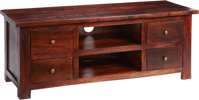 Well Known Maharani Dark Wood Tv Cabinet With Drawers (View 1 of 20)