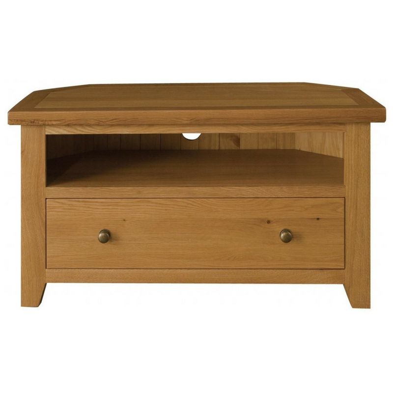 Well Known Vermont Solid Oak Corner Tv Cabinet – Mulberry Moon Within Solid Oak Corner Tv Cabinets (View 7 of 20)