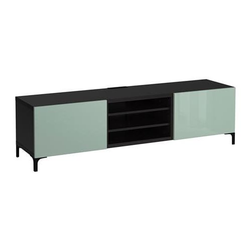 Well Liked Bestå Tv Bench With Drawers Black Brown/selsviken High Gloss/light In High Gloss Tv Benches (View 4 of 20)