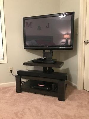 Whalen 3 Shelf Television Stand With Floater Mount For Tvs Up To 55 With Recent Retro Corner Tv Stands (View 16 of 20)