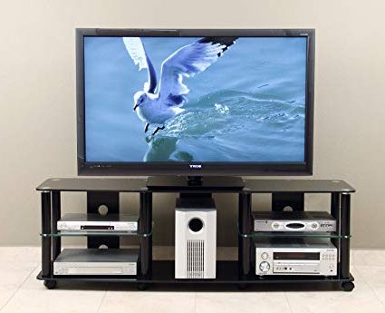 Widely Used Amazon: Transdeco 65 Inch Tv Stand With Casters For 40 70 Inch Throughout Tv Stands For 70 Flat Screen (View 10 of 20)