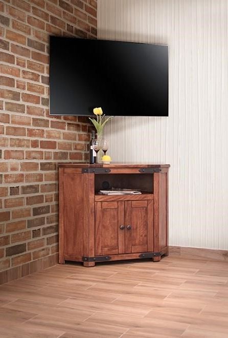 Wooden Corner Tv Cabinets For Best And Newest International Furniture Direct Parota Ifd866corn 2 Door Corner Tv (Photo 10 of 20)