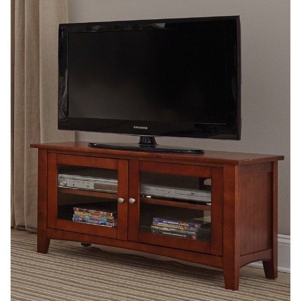 Wooden Tv Stands With Glass Doors Inside Most Current Shop Copper Grove Taber 36 Inch Wood Tv Stand With Glass Doors (Photo 2 of 20)