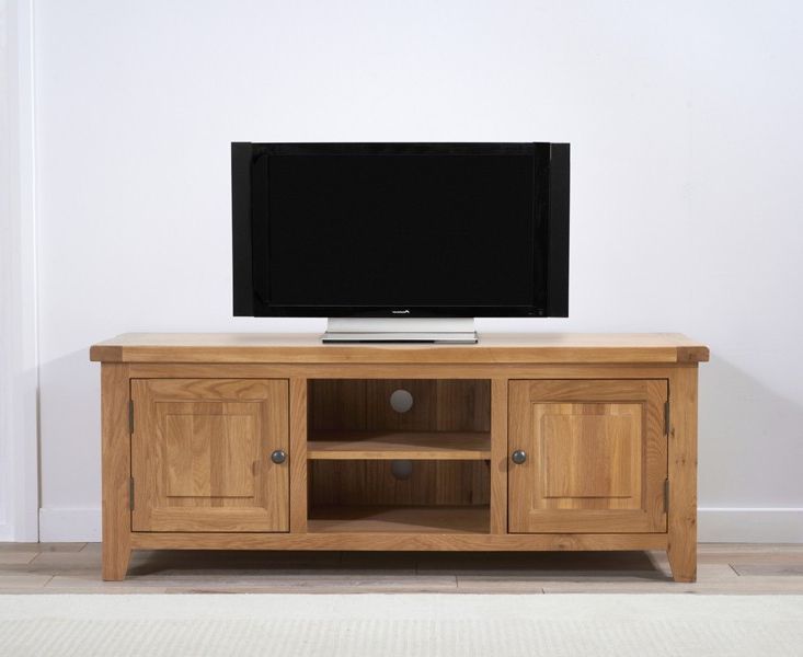 York 150cm Oak Tv Unit  Swagger Inc Intended For Well Liked Oak Tv Cabinets With Doors (Photo 14 of 20)
