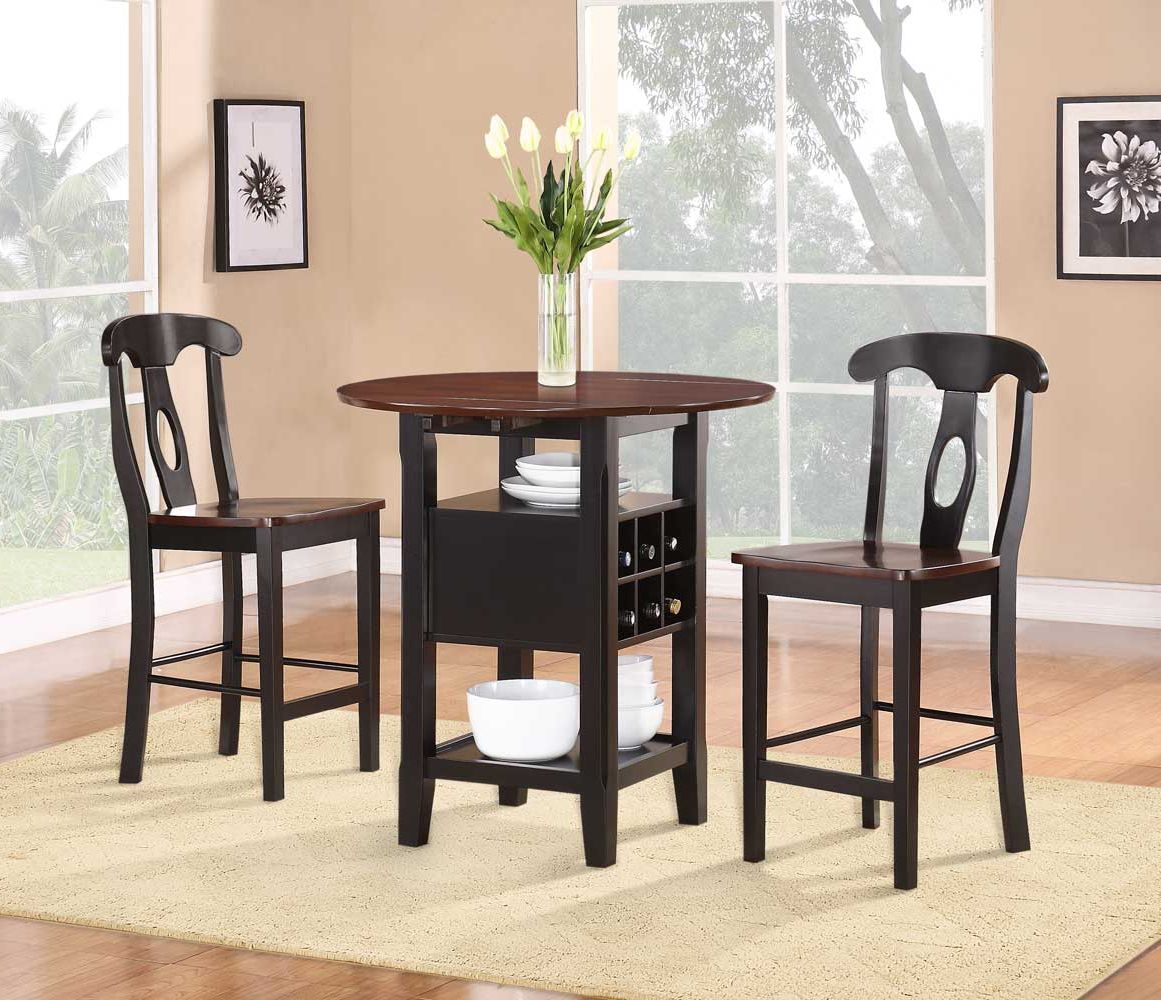 3 Piece Dining Sets Throughout Most Recently Released Homelegance Atwood 3 Piece Counter Height Dining Set (View 14 of 20)