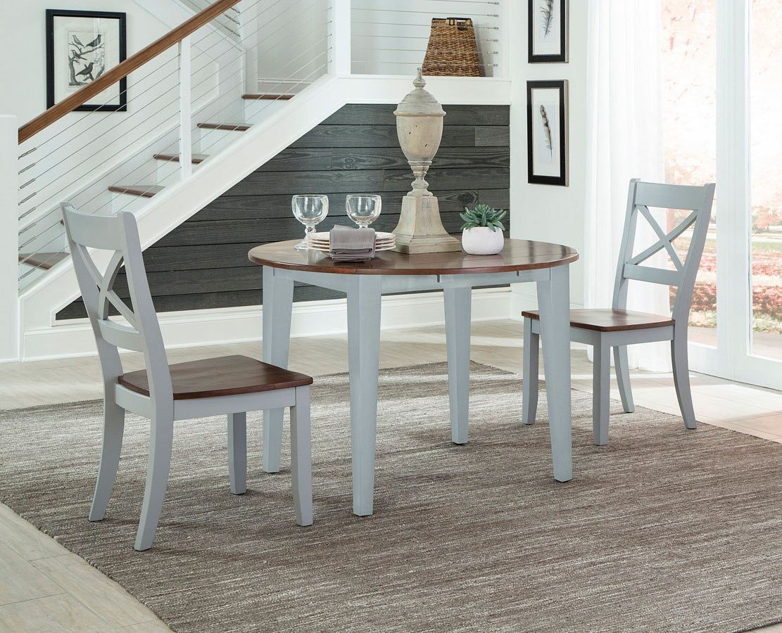 Debby Small Space 3 Piece Dining Sets For Favorite Small Space Round Dining Set W/ X Back Chairs (View 8 of 20)
