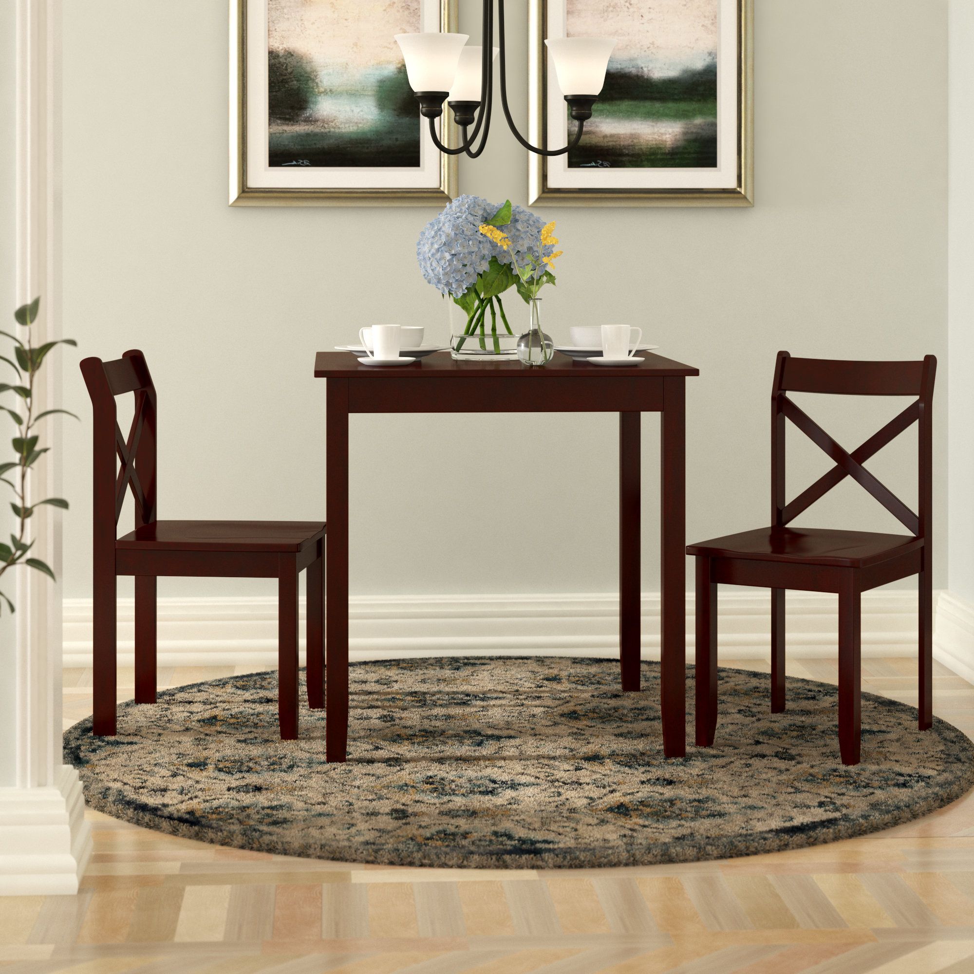 Falmer 3 Piece Solid Wood Dining Sets With Regard To Widely Used 3 Piece Kitchen & Dining Room Sets You'll Love In  (View 5 of 20)