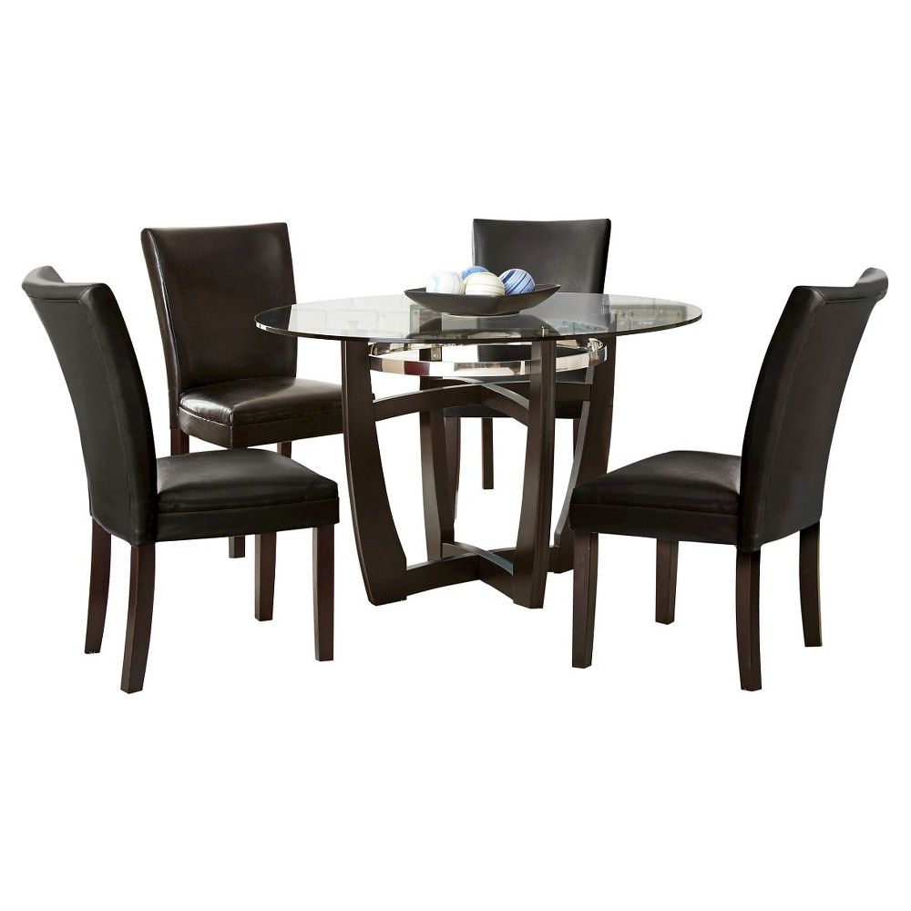 Famous 5 Piece Margo Dining Table Set Wood/brown/black – Steve Silver Inside Baxton Studio Keitaro 5 Piece Dining Sets (View 14 of 20)