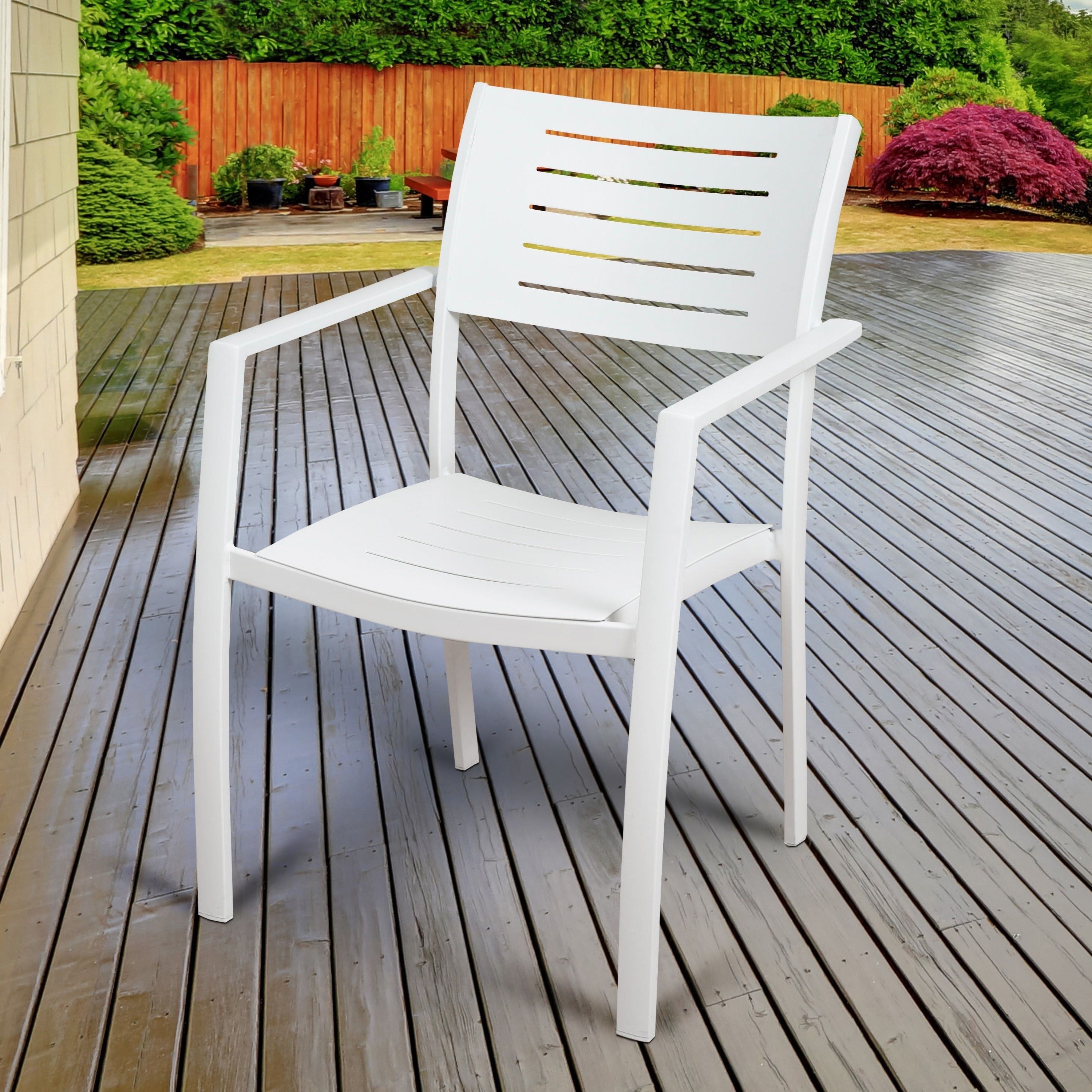 Havenside Home Mandalay 4 Piece Patio Dining Chairs, White Within Best And Newest John 4 Piece Dining Sets (View 16 of 20)