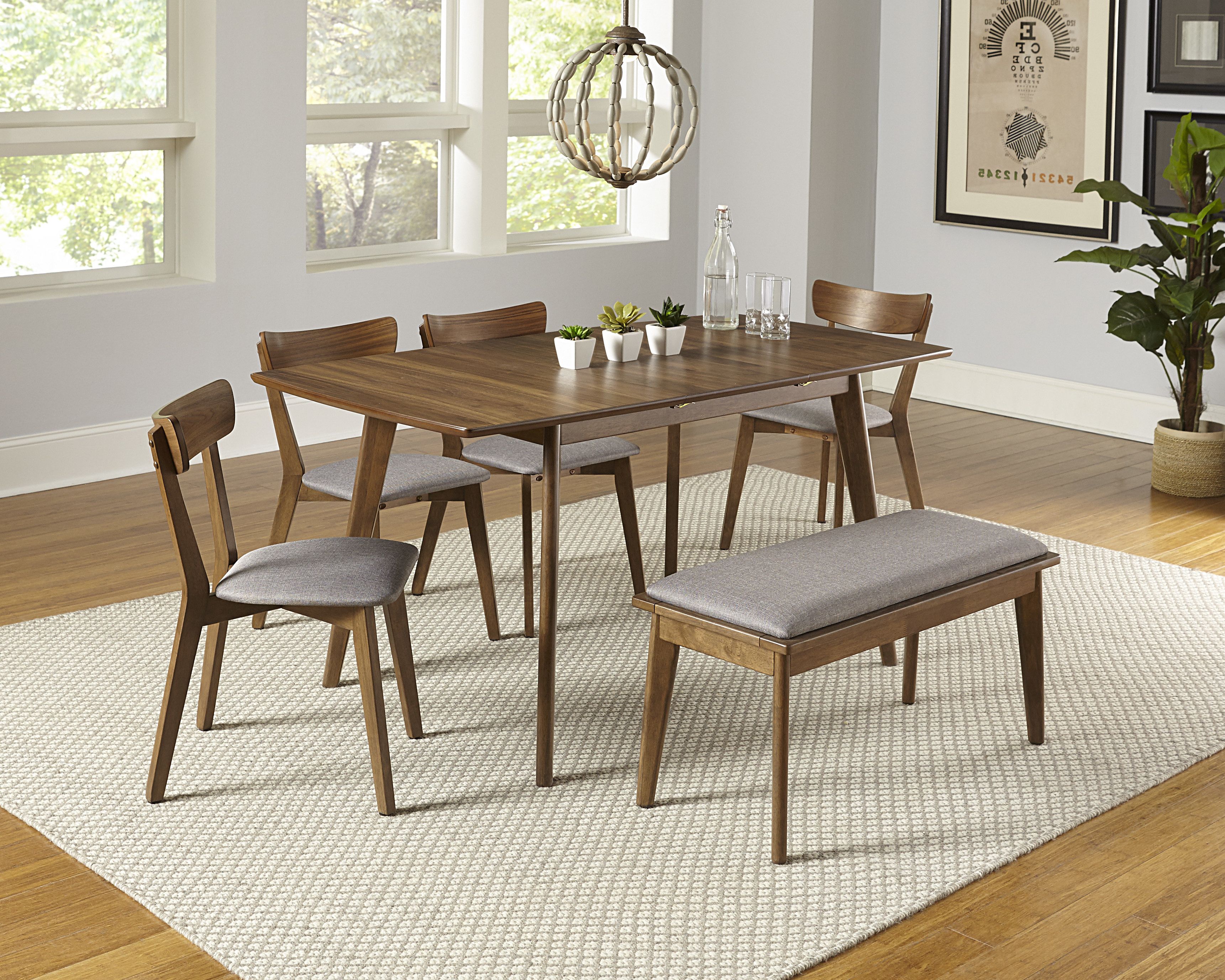 Kerley 4 Piece Dining Sets Pertaining To Famous Rockaway 6 Piece Extendable Solid Wood Dining Set (View 13 of 20)