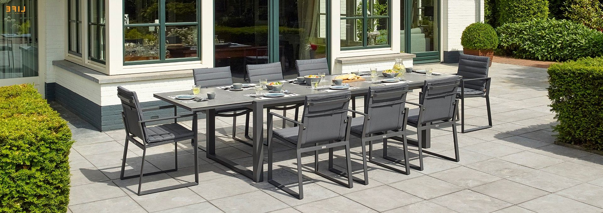 Osterman 6 Piece Extendable Dining Sets (set Of 6) For Best And Newest Primavera Dining Extendable Lava – Life Outdoor Living (View 16 of 20)