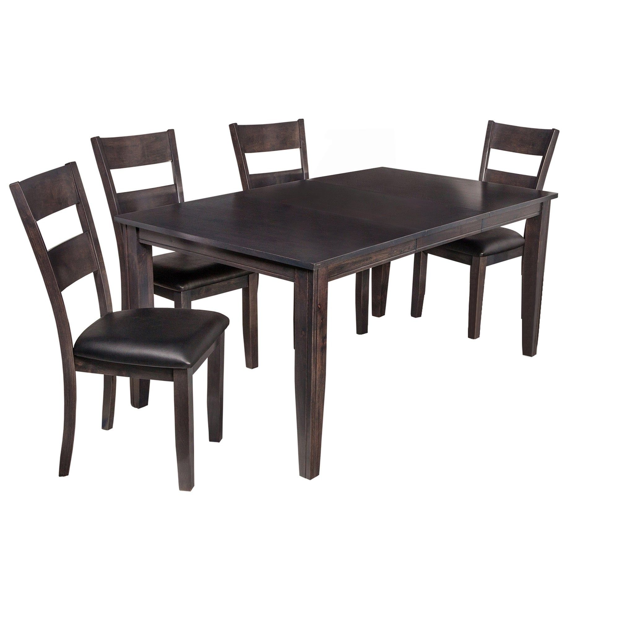 Popular 5 Piece Solid Wood Dining Set "aden", Modern Kitchen Table Set, Dark Gray With Regard To Adan 5 Piece Solid Wood Dining Sets (set Of 5) (View 3 of 20)