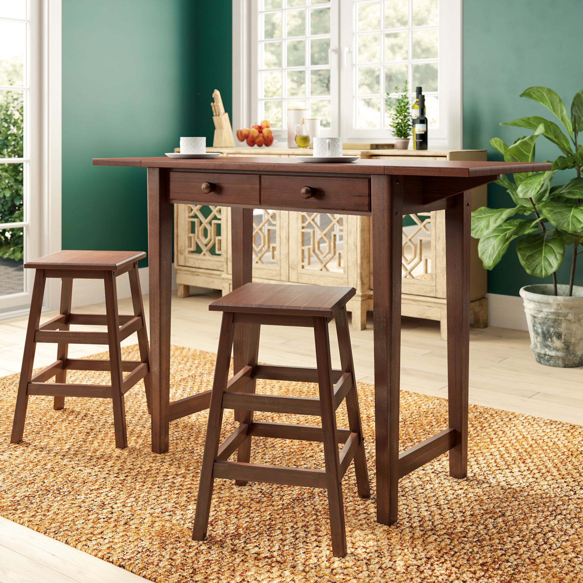 Featured Photo of Top 20 of Poynter 3 Piece Drop Leaf Dining Sets