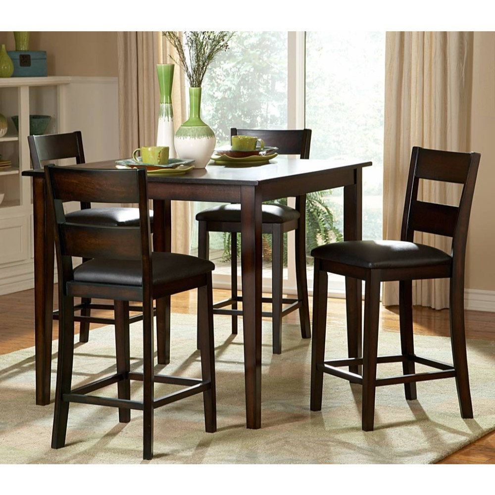 Well Liked Biggs 5 Piece Counter Height Solid Wood Dining Sets (set Of 5) Inside Biggs 5 Piece Counter Height Solid Wood Dining Set (View 1 of 20)