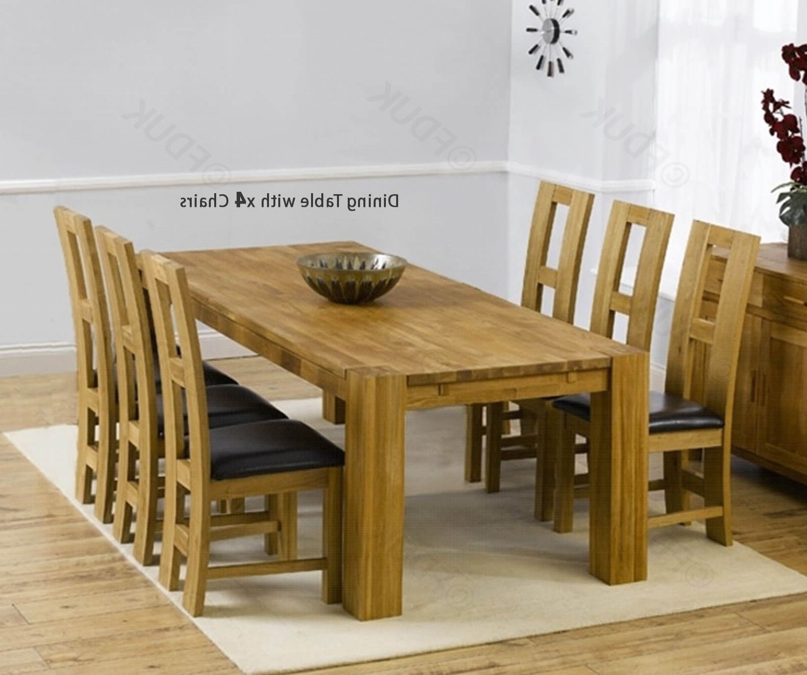 Widely Used Mark Harris Madrid Solid Oak Dining Set – 200cm Rectangular Extending With  4 John Louis Black Chairs Fduk Best Price Guarantee We Will Beat Our Inside John 4 Piece Dining Sets (View 5 of 20)