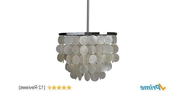 2019 Rivet Capiz Shell Chandelier With Bulbs, 19.5" To  (View 18 of 30)