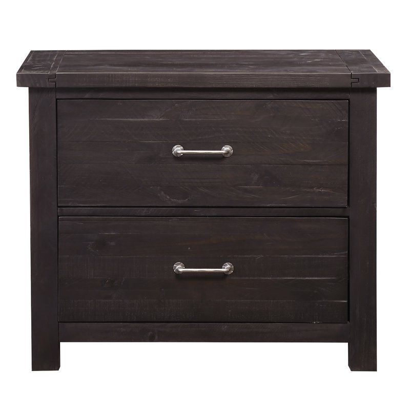 2020 Langsa Solid Wood 2 Drawer Lateral Filing Cabinet Within Langsa Sideboards (View 13 of 20)