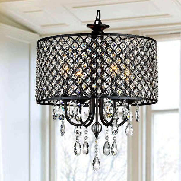 Berger 5 Light Candle Style Chandeliers With Regard To Preferred Shop Silver Orchid Berger Antique Black 4 Light Round (Photo 21 of 30)
