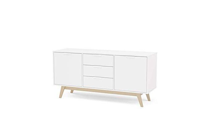 Best And Newest Damian Sideboards Regarding Amazon – Polifurniture 401706670001 Shard Modern White (View 10 of 20)