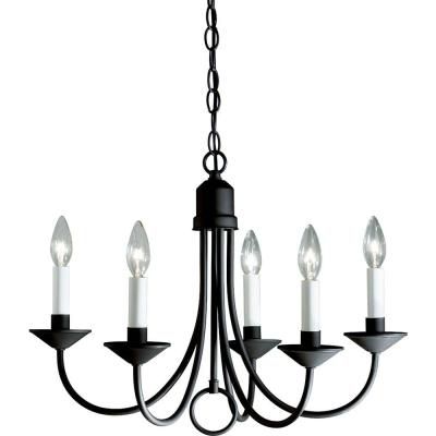 Black – Candle Style – Chandeliers – Lighting – The Home Depot Throughout Well Known Shaylee 5 Light Candle Style Chandeliers (View 17 of 30)