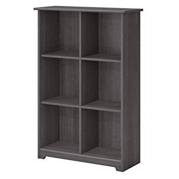 Bush Furniture Cabot 6 Cube Bookcase In Heather Gray With Most Popular Salina Cube Bookcases (View 13 of 20)