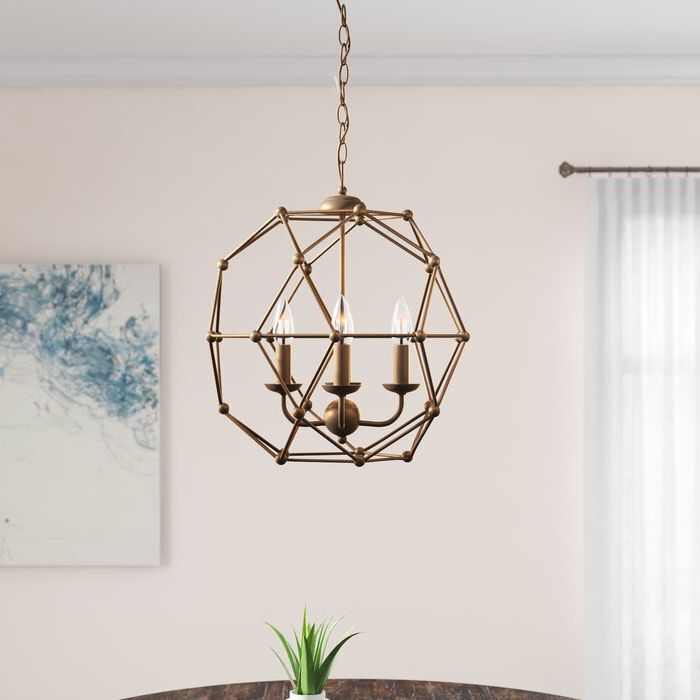 Cavanagh 4 Light Geometric Chandeliers With Regard To Fashionable Cavanagh 4 Light Geometric Chandelier (View 4 of 30)