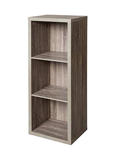 Closetmaid 1324 Decorative 3 Cube Storage Organizer, Weathered Gray Pertaining To Well Known Decorative Storage Cube Bookcases (View 10 of 20)