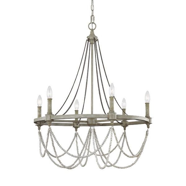 Diaz 6 Light Candle Style Chandeliers For Latest Fitzgibbon 6 Light Candle Style Chandelier (View 11 of 30)
