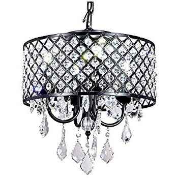 Edvivi Marya 4 Lights Oil Rubbed Bronze Round Crystal In Popular Mckamey 4 Light Crystal Chandeliers (Photo 19 of 30)