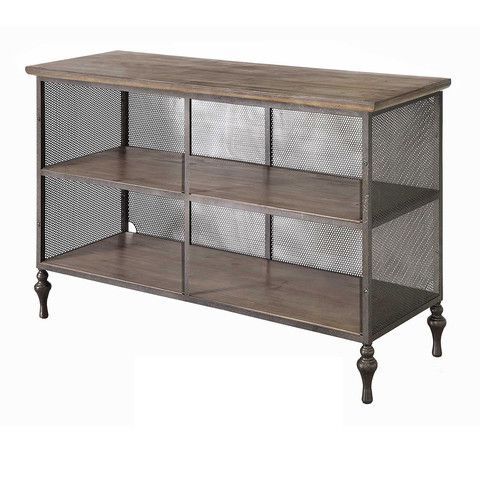 Famous Remington Sideboards Pertaining To Remington Round Eyelit Metal And Wood Media Console (View 16 of 20)