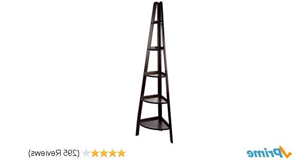 Famous Taylorville Corner Bookcases Within Amazon: Casual Home 5 Shelf Corner Ladder Bookcase (View 15 of 20)